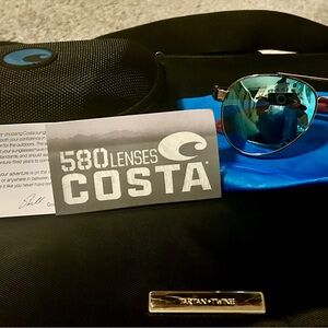 Costa Men's Blue Aviator Sunglasses